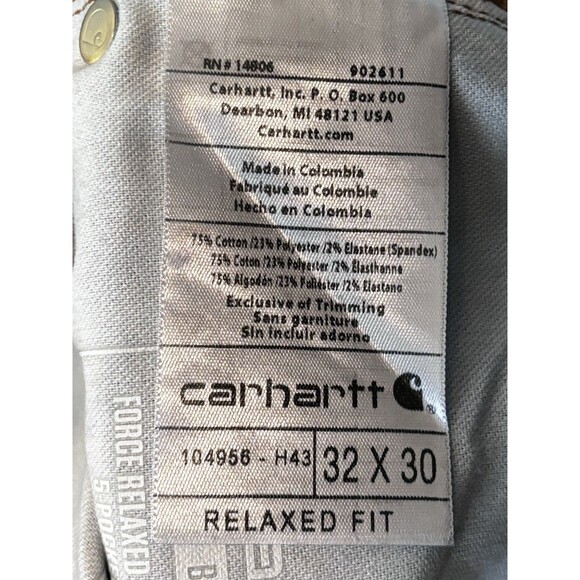 Carhartt Force Relaxed Fit Dark Blue Mens Denim 5 Pocket Jean 32x30 - Picture 6 of 7